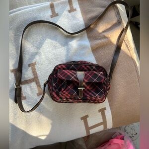 Burberry Blue Label rare camera cross body red chechered